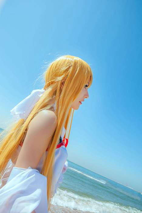 [国内Cosplay]ID0037 [CosPlay] 2015.09 No.137 闲花无味 海边的亚丝娜 [8P2M]